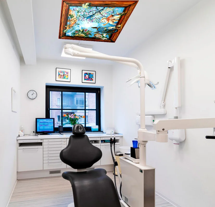 Vægmaleri til virksomhed – Xenia Michaelsen, dekorum.dk, loftsmaleri til tandlægeklinik